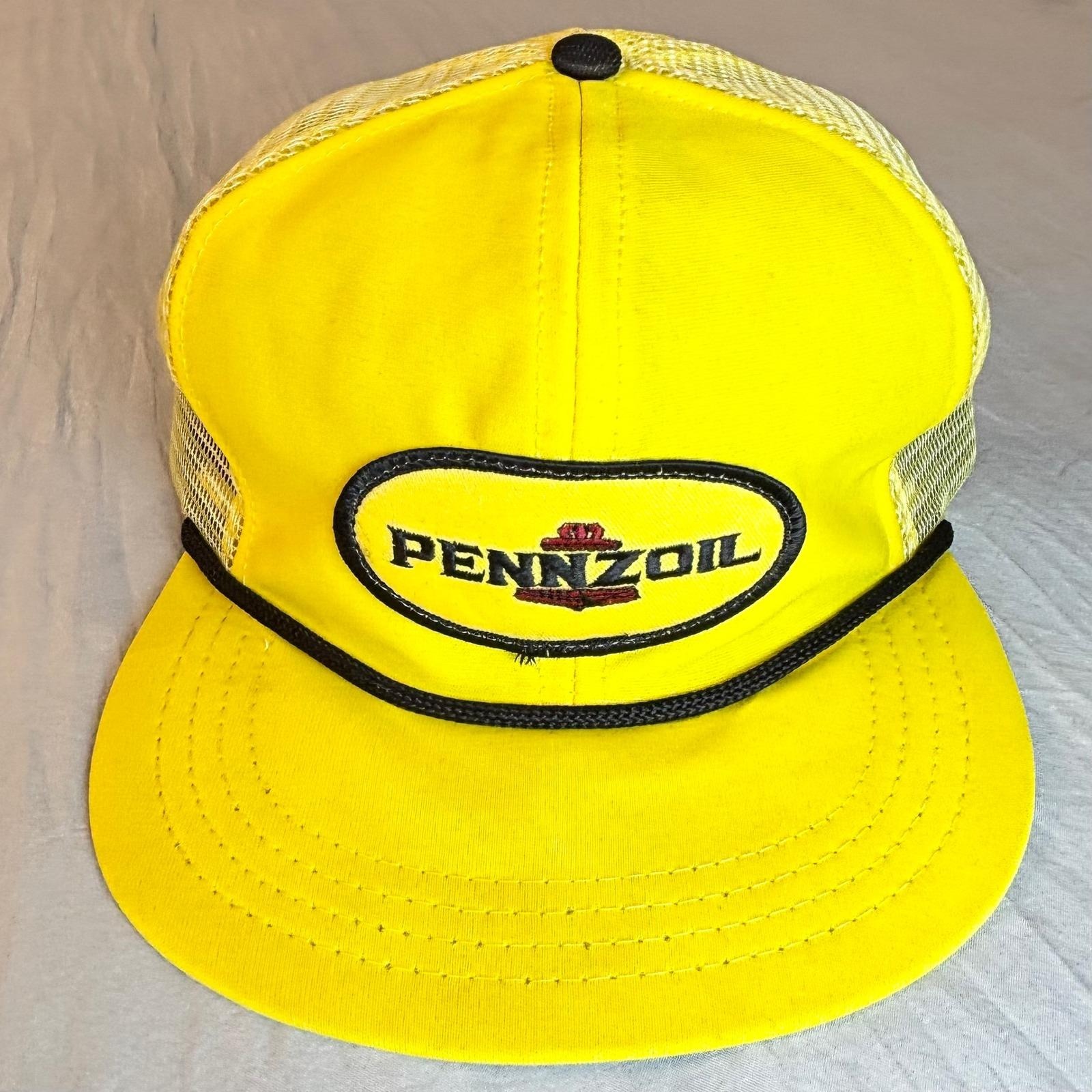 Vintage 80s Pennzoil Snapback Trucker Hat Rope